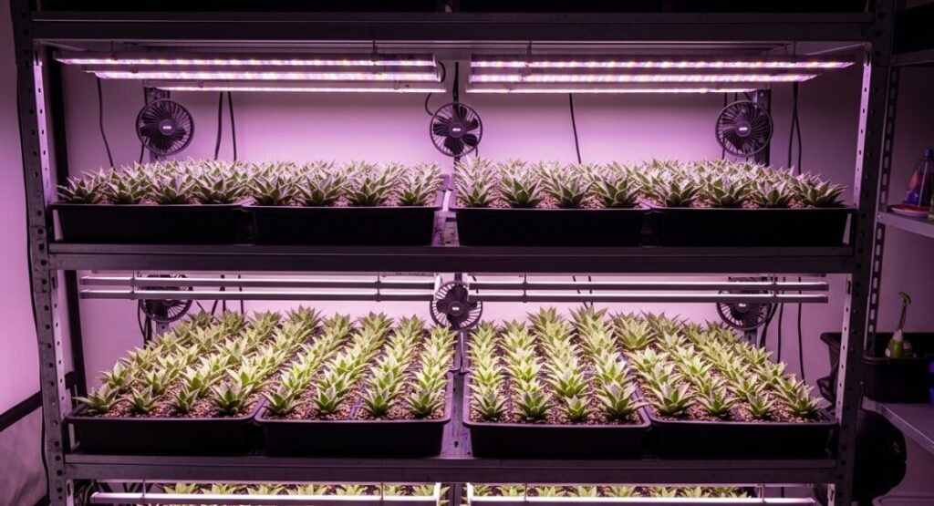 育成用LEDの光量と徒長を防ぐための水制限テク