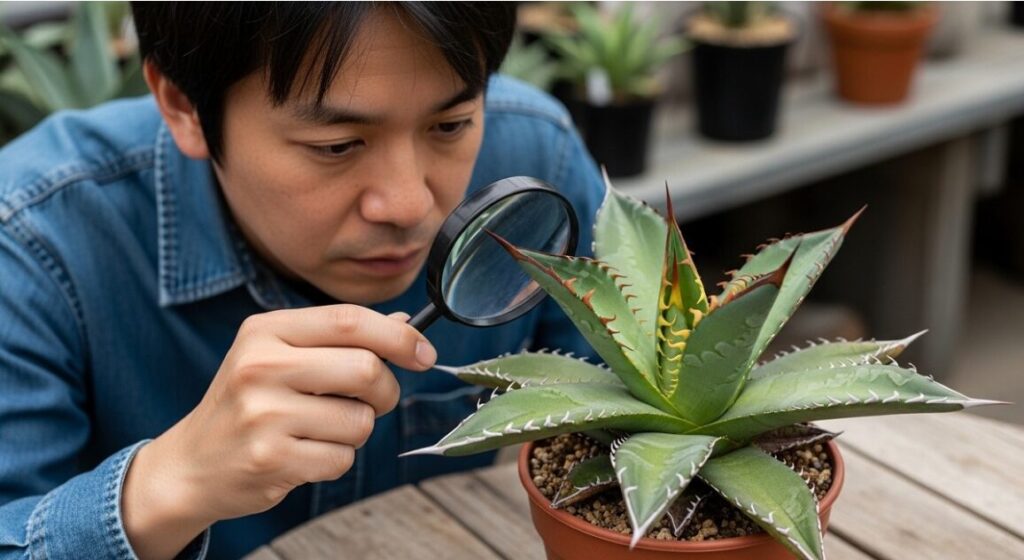 アザミウマの食害から大切な鋸歯を守る薬剤散布