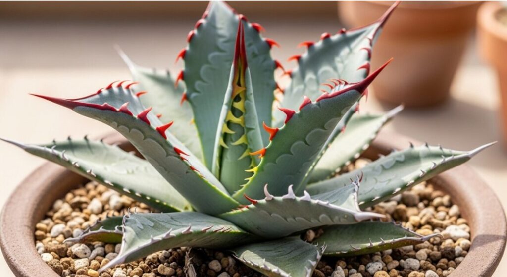 鉢植えのアガベ・ポタトラム・スポーン