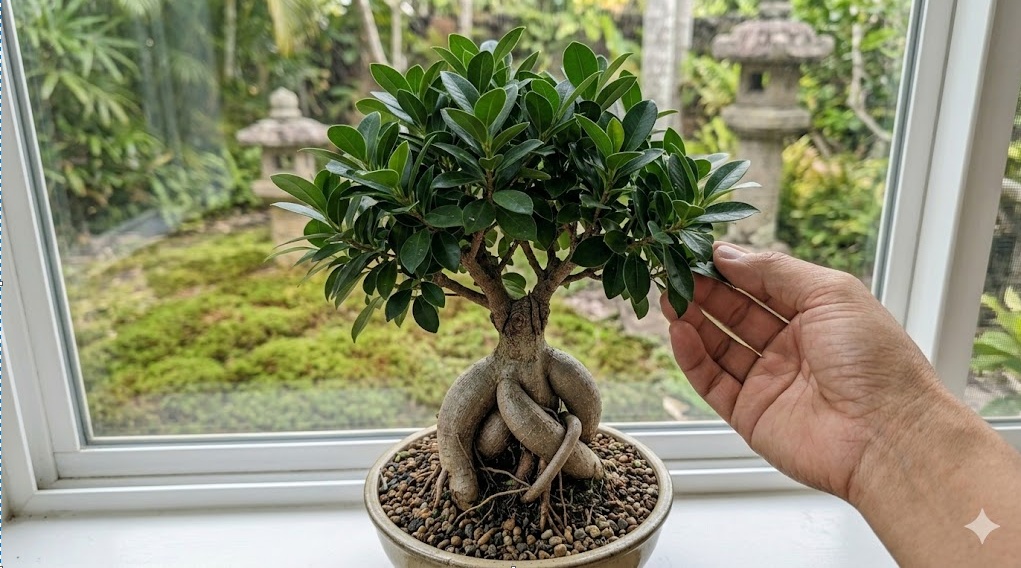 完全復活した健康なガジュマルの鉢植え