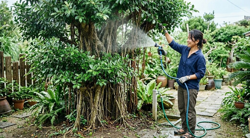 カイガラムシなどの害虫を防ぐ葉水の効果